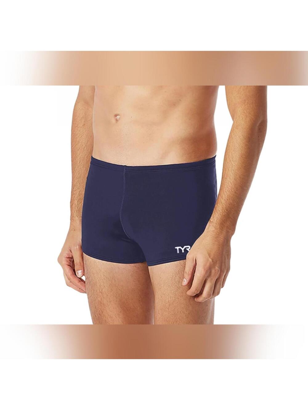 NWOT Men's TYR Durafast Elite Solid Square Leg Swimsuit Bottoms, Size 34